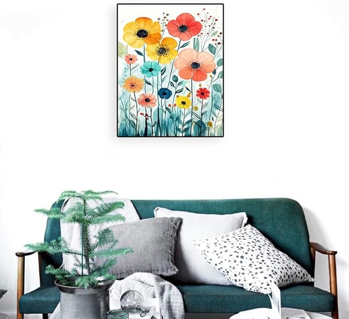 Eterkosu Flowers Diamond Art Kits for Adults,Diamond Painting Kits for Adults for Beginners DIY Diamond Dots Art Kits, 5D Full Round Drill Gem Art Painting Kits for Home Wall Decor