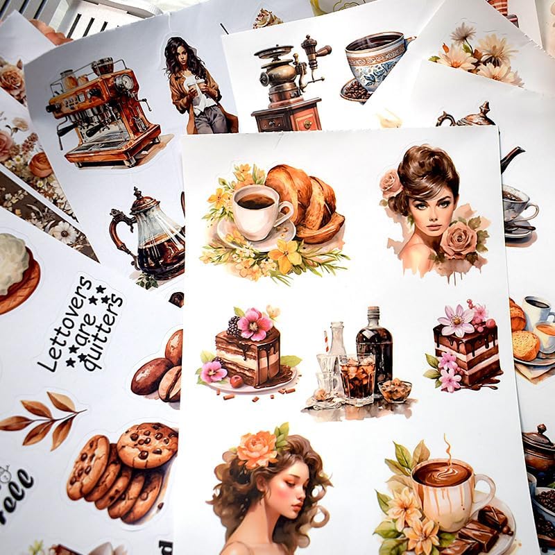 Alideco 20pcs Vintage Scrapbook Stickers Europe and The United States Figure Flowers Sticker Book for Adults Sticker journaling Stickers for Scrapbooking (xiaokayike) - Image 5