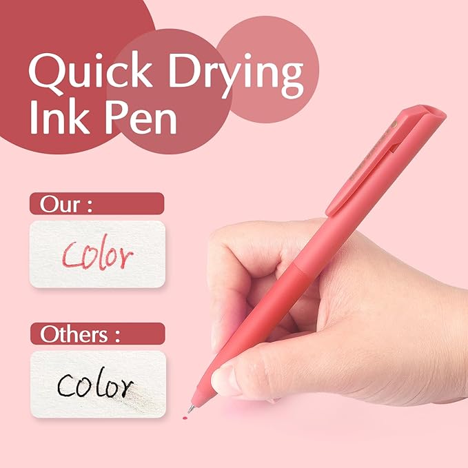 Bribobo Colored Gel Pens, 0.5mm Quick Dry Fine Point Smooth Writing Colorful Pens for Note Taking and Journaling, 18 PCS