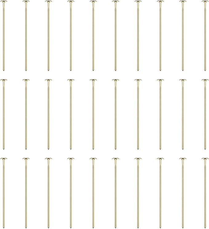 HARFINGTON 100pcs Flat Head Pins 0.79" 20mm Needles Bulk for Earring Pendant Necklace Bracelet Charm Jewelry Making Findings DIY Craft, 14K Gold