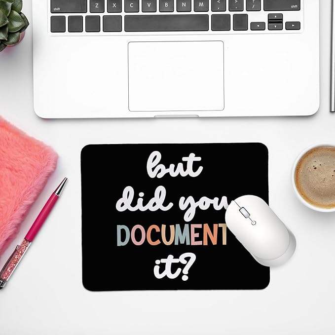 Rusenbao Funny Work Mouse Pad, But Did You Document It, Small Mouse Pads for Desk, Non-Slip Rubber Base Mouse Pads for Wireless Mouse, Computers, Laptop, Office, 9.5x7.9 Inch