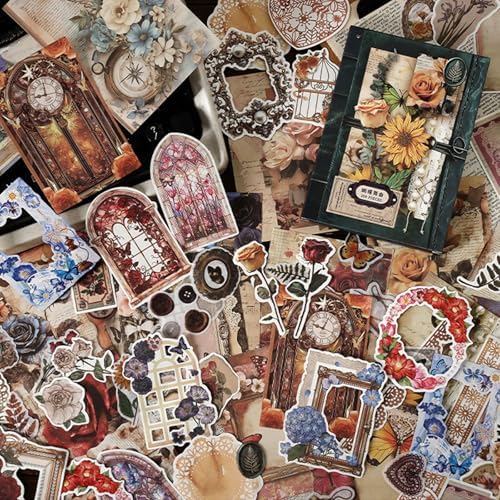 200PCS Vintage Scrapbook Paper Journaling Scrapbooking Supplies Kit Retro Decorative Craft Paper Assorted for Bullet Junk Journals Card Making Craft DIY, Butterfly Waltz by Unknown