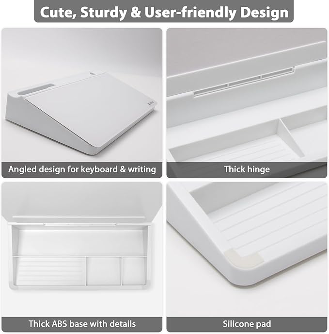 Varhomax Glass Desk Buddy Whiteboard with Storage, Small Dry Erase Desktop White Board Caddy to-do List Memo Notepad for Office, School and Home Office Supplies