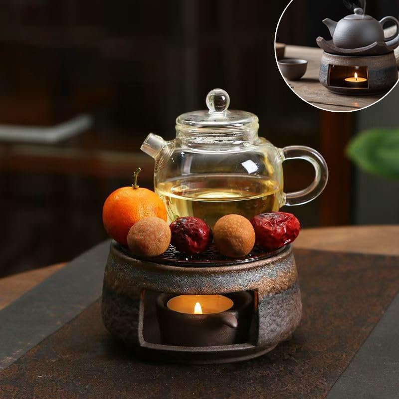 Ceramic Aromatherapy Burner — Candle Warmer for Herb, Natural Oil Fragrance Diffuser & Teapot Warmer, for Home Fragrance, Meditation, and Relaxation (E7-Little Monk Pattern Stove) - Image 5