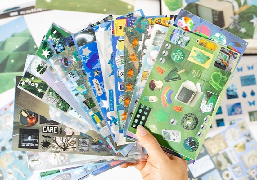 72 Sheets Japanese Sticker Book for Scrapbook Junk Journal (Lightdream) - Image 3