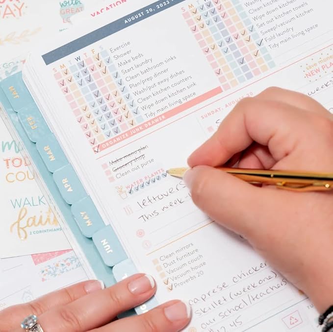 Home Planner Sticker Book 2nd Ed | Pack of 15 | 766 Total Stickers | Assorted Sizes | 5x7 Sheets of Stickers | Gold Foil Stamping | Fun Stickers for Home Planners, Journals and More