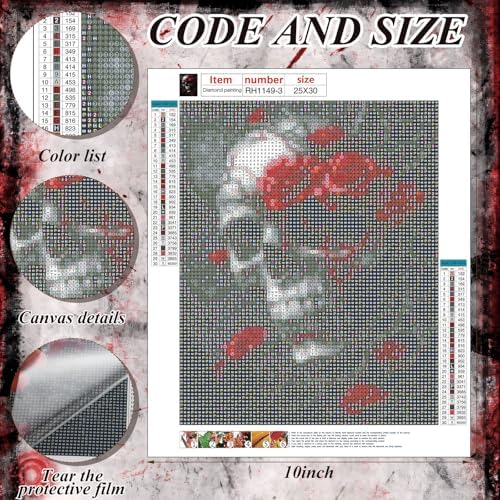 Chunful 6 Pcs Halloween Gothic Diamond Art for Adults, 10x11.8 - Image 2