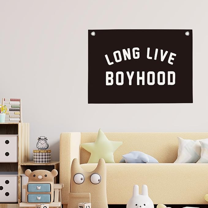 Black Live Boyhood Boys Room Playroom Wall Decor Vintage Sports Decor for Nursery Playroom Kids Bedroom Dorm Toddler Decorations 22x28 Inch