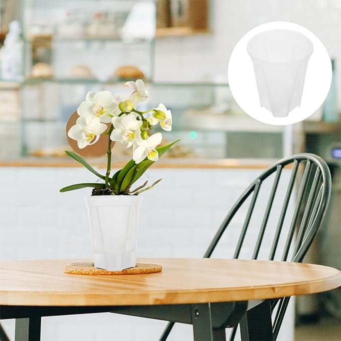 KESYOO Self-Watering Pots for Indoor Plants 5 Pieces Transparent Plastic Pots Water Tank 18 x 204 cm Self-Watering for Succulents and Orchids Easy and Easy Growing