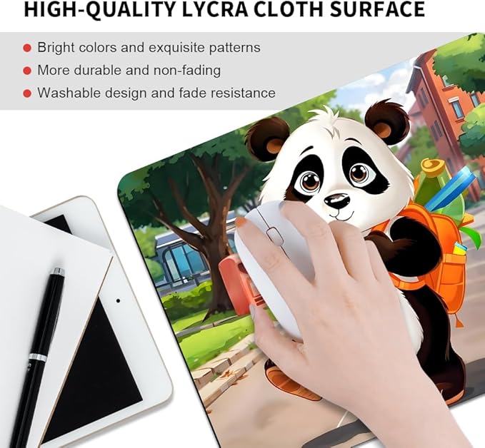 Panda Texture Mouse pad, Square Waterproof and Anti Slip Mouse pad for Office laptops
