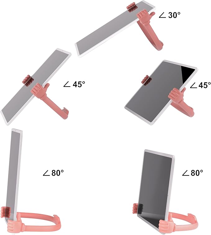 Honsky Adjustable Tablet Stand, Portable Phone Holder for Desk Bed - Multi-Angle Drawing Stand Compatible with All Tablets (Light Red)