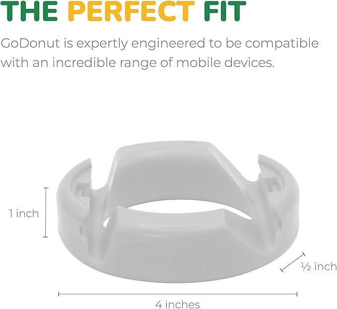 GoDonut – Phone Stand Original – Cell Phone Holder + Tablet Stand Desk Organizer – Compatible with Tablet, iPhone 17 16 15 14 Pro Max, Android & Most Smartphones - White