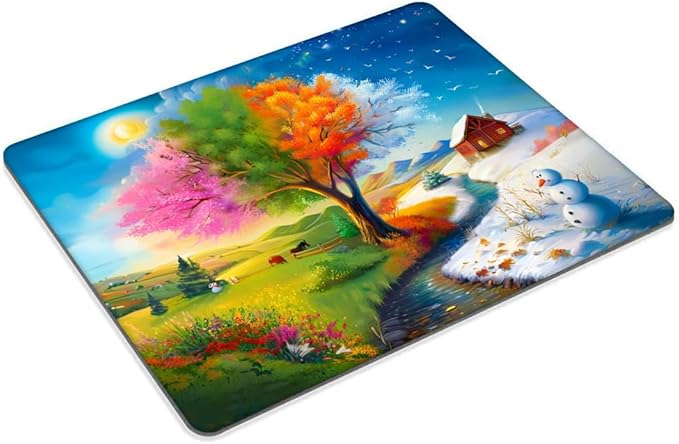 Square Mouse Pad Scenery of The Four Seasons,Gaming Mouse Pads for Desk,Soft Computer Waterproof Non-Slip Mouse Mat