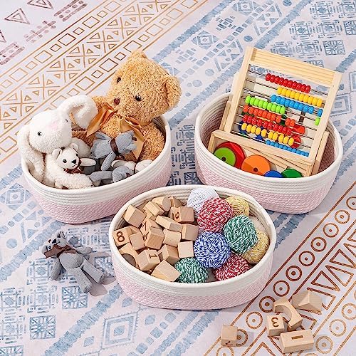 CubesLand Rectangle Woven Cotton Rope Storage Basket for Organizing - Image 2