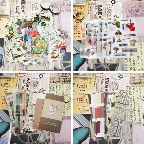 ATIRAMANIYA 346pcs Journal Supplies Kit Vintage Scrapbook Stickers Art Journaling Bullet Junk Journal Planners DIY Decoration Paper Stickers Craft Kits Notebook Collage Album (Post Office Brown Book) - Image 5