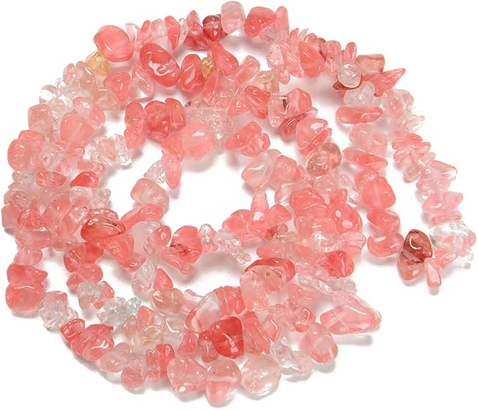 Gemstone Chips Natural Cherry Quartz 3-5mm Healing Crystals Waist Bracelets Necklace Kit Irregular Stone DIY Crafts Design Jewelry Making Approxi 32 inch