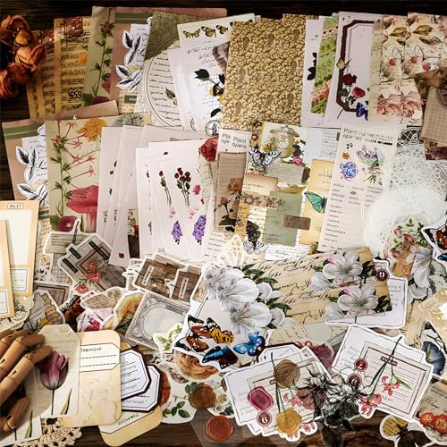 Teniinet 260 PCS Vintage Scrapbooking Supplies Kit for Beginners (Flowers) - Image 4