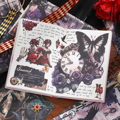 Vintage Scrapbook Stickers, Ephemera Sticker Book for Journaling with 453PCS Washi Stickers 20 Sheets Scrapbook Papers, Junk Journal Supplies for Adults Teens Women Girls Sticker for Scrapbooking - Image 6