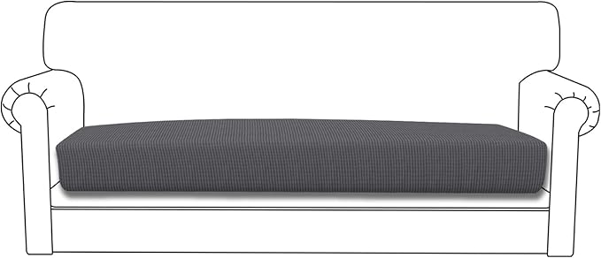 Easy-Going Stretch Cushion Cover Sofa Cushion Furniture Protector Sofa Seat Sofa slipcover Sofa Cover Soft Flexibility with Elastic Bottom(Sofa Cushion,Gray)