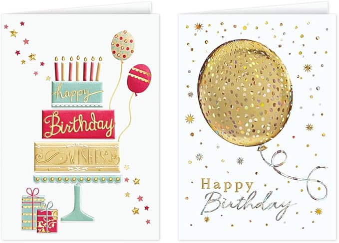 The Gallery Collection - Birthday Cards Assortment Box (35 Cards), Foil & Embossing (Birthday 1)