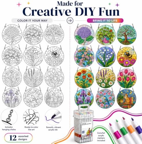 RGBMIX 36PCS DIY Flower Suncatcher Window Craft Kit for Adults - Image 3