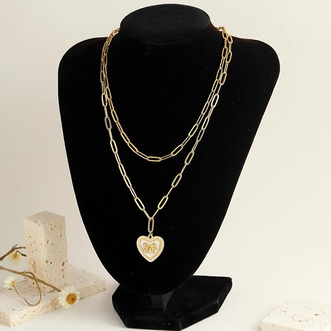 Swyabi 10 PCS Gold Plated Necklace Chains Bulk 18Inch Stainless Steel Paperclip Chain with Extender for Jewelry Making