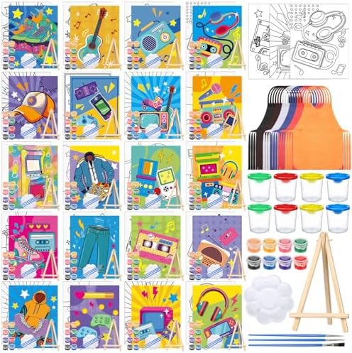 Sherr 140 Pcs 20 Set Pre Drawn Canvas Painting Kit, Vintage by Sherr