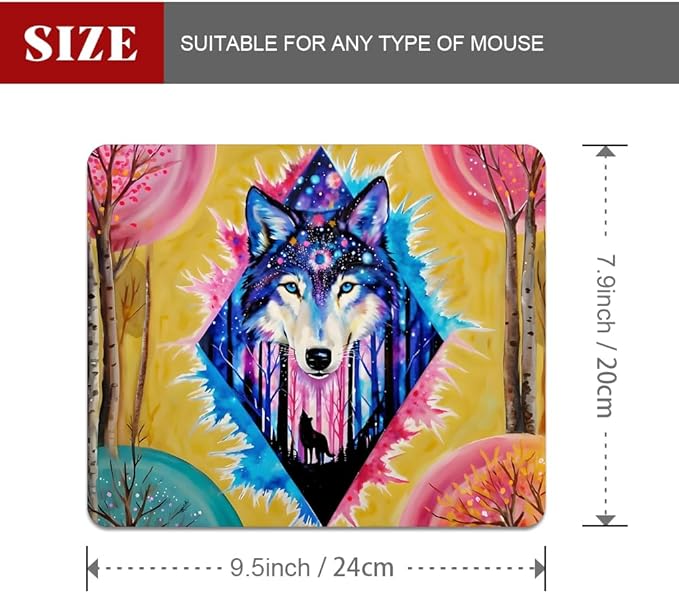Blue Wolf Texture Mouse pad, Square Waterproof and Anti Slip Mouse pad for Office laptops