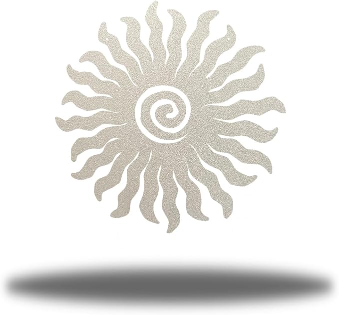 Riverside Designs Sunburst Metal Wall Art Steel Outdoor Decor - Heavy-Duty and Waterproof - Made in USA (36", Silver)