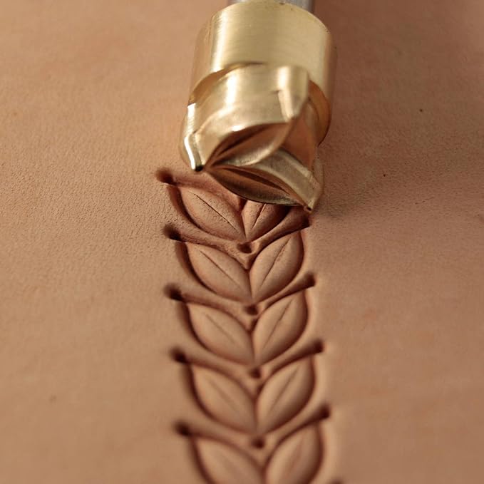 DandS ltd Leather Stamp Tool, Wheat, Professional Steel Craft Tool for Leatherworking, Embossing, Carving & Stamping Leather Projects, Belts, Wallets & DIY Projects Compatible with Mallet #459
