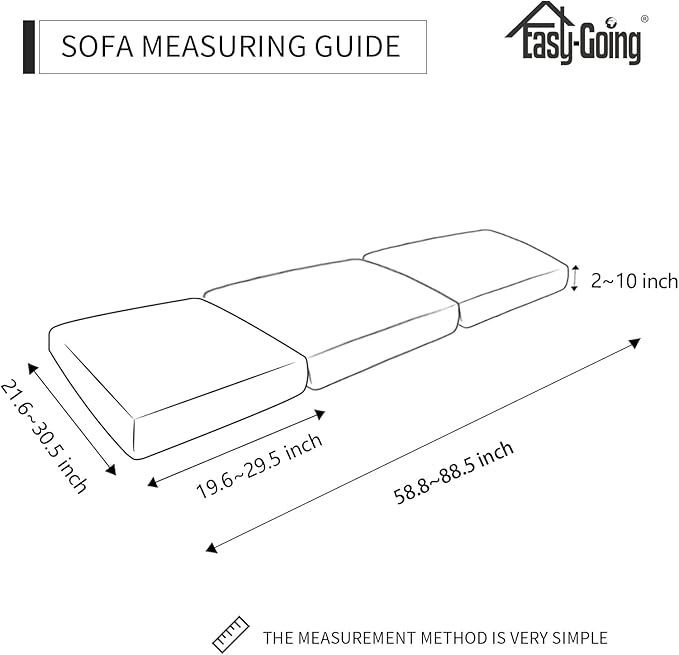 Easy-Going Stretch Individual Chair Couch Cushion Cover Sofa Cushion Furniture Protector Sofa slipcover Soft Flexibility with Elastic Bottom (3-Piece Sofa Cushion Cover, Beige)