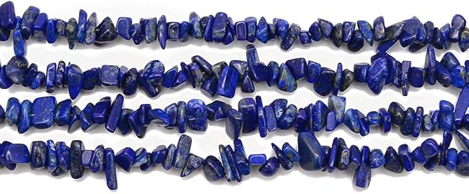 Gemstone Chips Natural Blue Lapis Lazuli 3-5mm Healing Crystals Waist Bracelets Necklace Kit Irregular Stone DIY Crafts Design Jewelry Making Approxi 32 inch