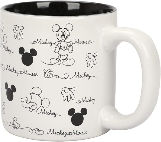 Disney Mickey Mouse Line Art & Hidden Mickey All Over Print 16 Oz Ceramic Mug