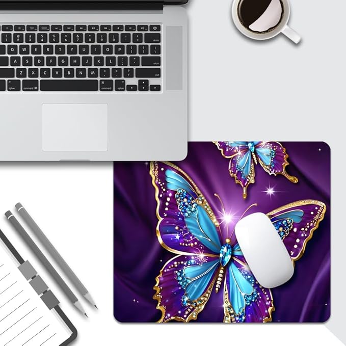 Dark Butterfly Texture Mouse pad, Square Waterproof and Anti Slip Mouse pad for Office laptops