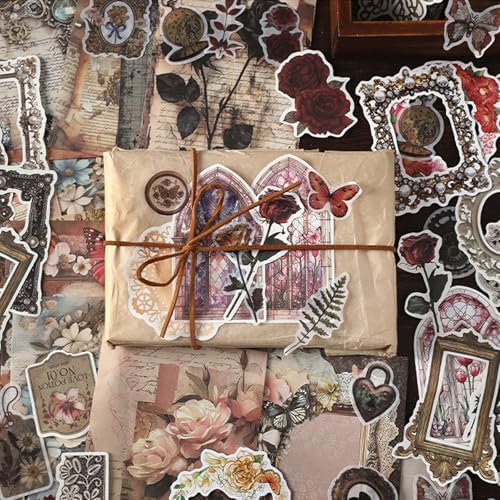 200PCS Vintage Scrapbook Paper Journaling Scrapbooking Supplies Kit Retro Decorative Craft Paper Assorted for Bullet Junk Journals Card Making Craft DIY, Butterfly Waltz - Image 5