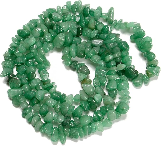 Gemstone Chips Natural Green Aventurine 3-5mm Healing Crystals Waist Bracelets Necklace Kit Irregular Stone DIY Crafts Design Jewelry Making Approxi 32 inch