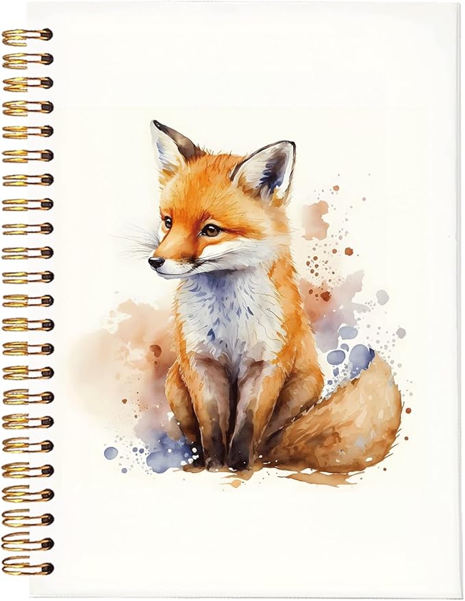 Fox Spiral Notebook Journals,Fox Gifts,Cute Notebooks for Women Girls Teachers,Fox Gifts for Women, Men, Lovers,College Ruled Hardcover Spiral Notebook Journal for Work Notes Journaling 5.5x8.3
