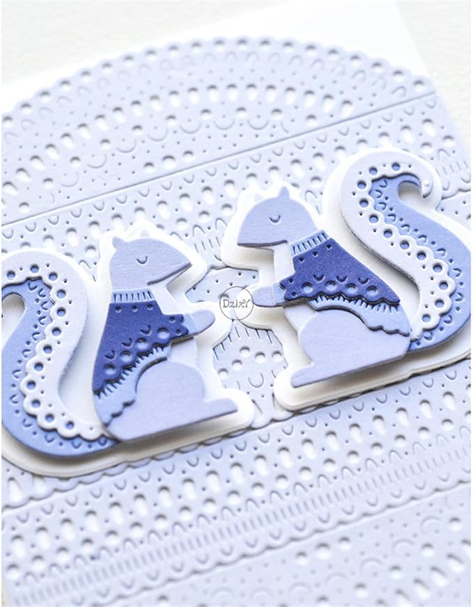 DzIxY Shadow Patchwork Squirrel Leaves Metal Cutting Dies for Card Making Kit Embossing Paper Die Cuts Set Scrapbook Stencils Supplies Machine Templates