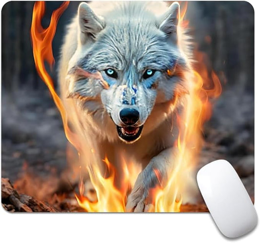 Luminous Wolf Texture Mouse pad, Square Waterproof and Anti Slip Mouse pad for Office laptops