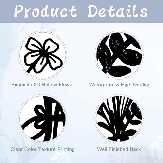 Bochino 3 PCS Metal Flowers Wall Arts, Rustic Farmhouse Decor Minimalist Flower Wall Decors for Living Room Bathroom Bedroom Dining Room Kitchen, Perfect Housewarming Gifts (O-Black)