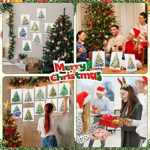 Blosssound 10 Set Christmas Tree Pre Printed Canvas for Painting 5x7 - Image 6