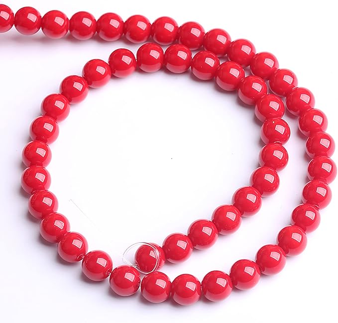 12MM 32PCS Red Glass Round Spacer Loose Beads for Jewelry Making 15 inches DIY Bracelet Necklace