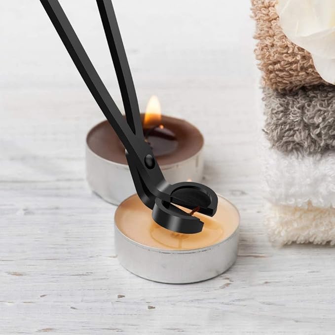 RONXS 3 in 1 Candle Accessory Set, Candle Wick Trimmer Cutter, Candle Snuffer Extinguisher, Wick Dipper with Gift Package for Candle Lover (Black)