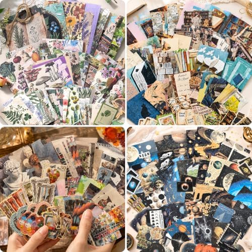 400 Pcs Vintage 4 Themes Scrapbook Paper Pack by Flartmo