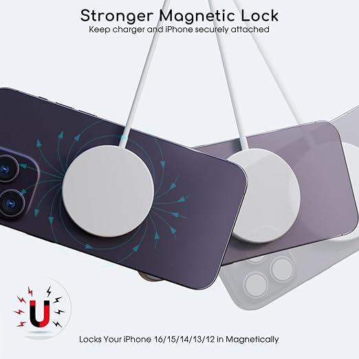 Magnetic Wireless Charger for iPhone, 2Pack 6FT [Apple MFi Certified]Mag-Safe Charger Cable Wireless Magnetic Charging Cord with USB C Fast Charging Block for iPhone Air/17/17 Pro/17 Promax/16/16Plus