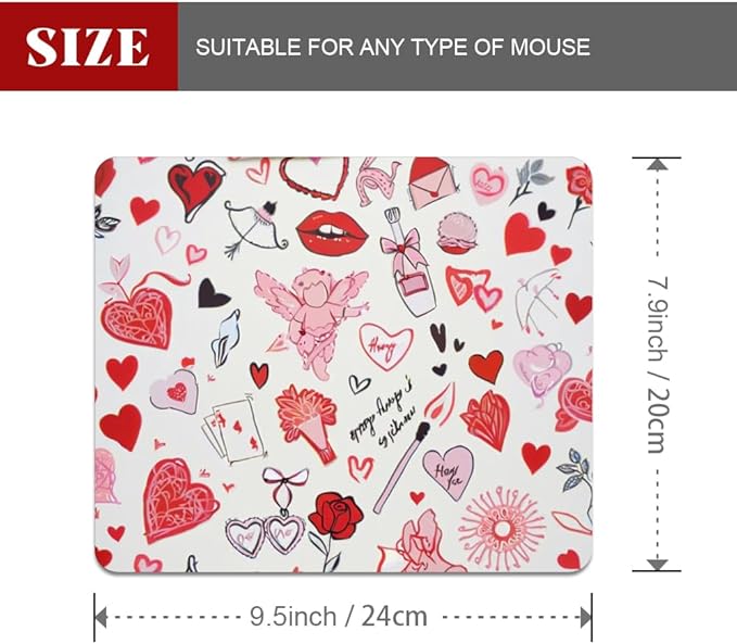 Cupid's Touch Collage Texture Mouse pad, Square Waterproof and Anti Slip Mouse pad for Office laptops