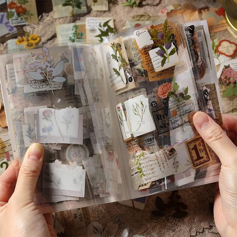 Clear 20 Sheets Sticker Book: Antique Ephemera Mini Letter Scrapbook Stickers, Vintage Envelope Stickers & Leaf Stickers for Art Journaling Supplies and Scrapbook Kits for Adults - Image 2