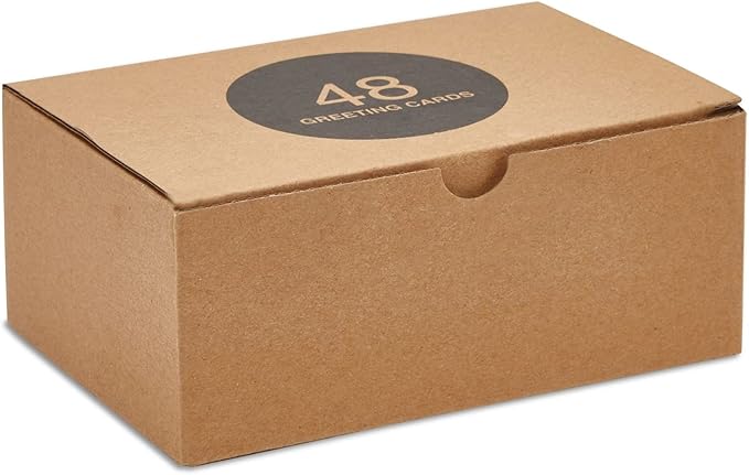 Sustainable Greetings Blank Cards & Envelopes - Customizable Greeting Card & Wedding Invitation Set - Bulk Thank You Notes & Envelopes - Printer-Friendly Stationery Set - 48-Pack, 4x6 in, Brown