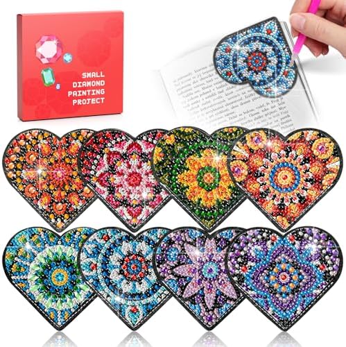 8 PC Diamond Art Painting Bookmark for Adult Craft Gem Bedazzle Kit Women by CharySim