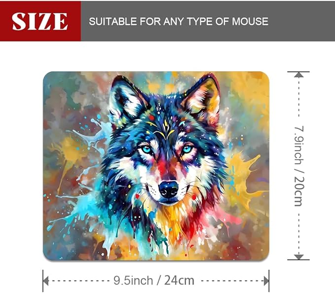 Graffiti Wolf Texture Mouse pad, Square Waterproof and Anti Slip Mouse pad for Office laptops